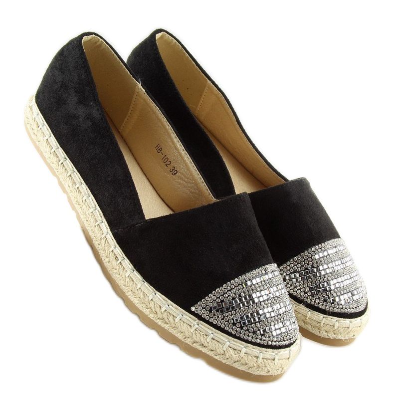 Espadryle damskie czarne H8-102 black 2