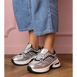 Srebrne sneakersy damskie sportowe srebrny 1
