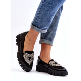 Lakierowane Mokasyny Damskie Laura Messi 2785 Czarne 2