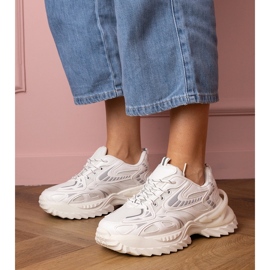 Białe sneakersy sportowe na stylowej podeszwie 1