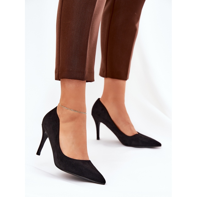 Szpilki Z Eko Zamszu Czarne 2