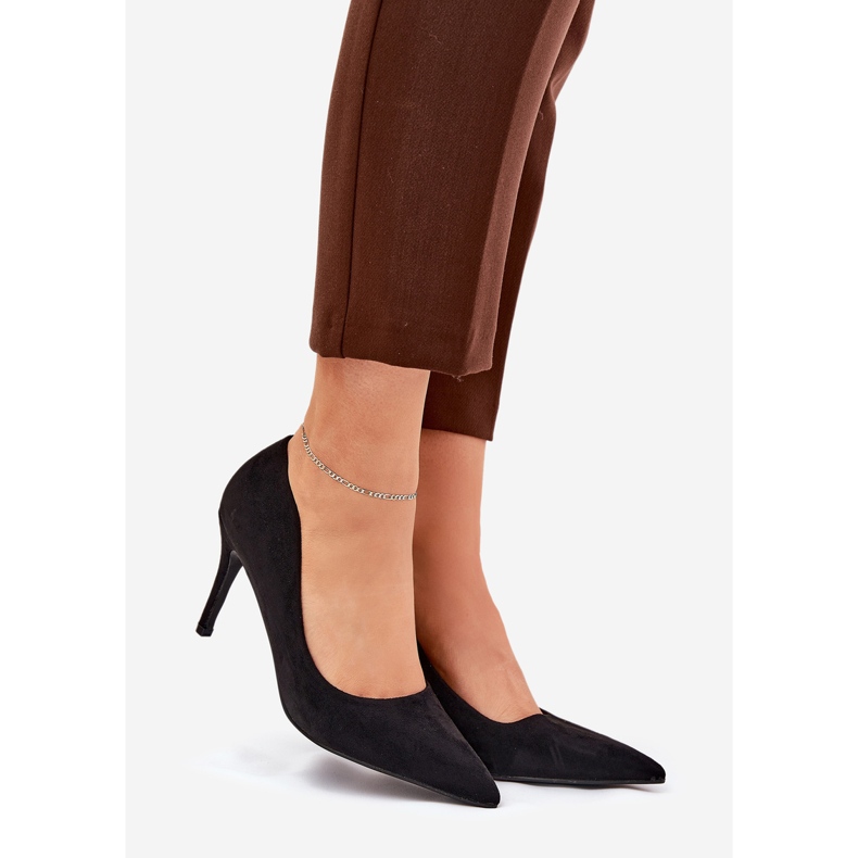 Szpilki Z Eko Zamszu Czarne 1