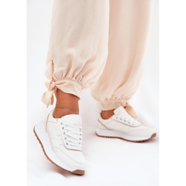 Buty Sportowe Damskie Na Platformie Białe 2