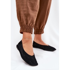 Zamszowe Baleriny Damskie Big Star RR274080 Czarne 2