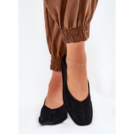 Zamszowe Baleriny Damskie Big Star RR274080 Czarne 3