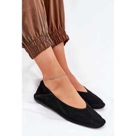 Zamszowe Baleriny Damskie Big Star RR274080 Czarne 6