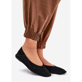 Zamszowe Baleriny Damskie Big Star RR274080 Czarne 1