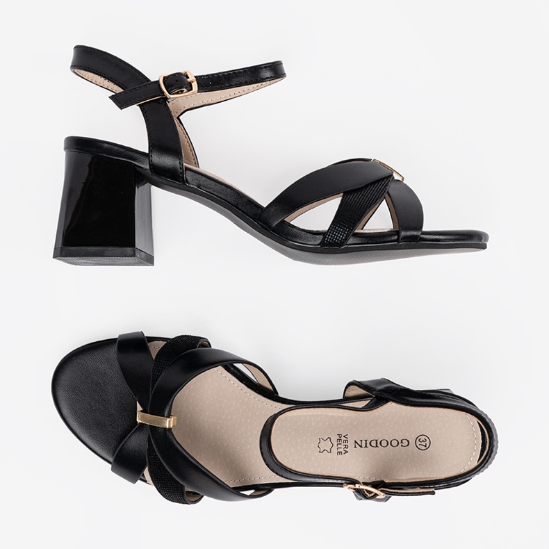 Goodin Sandały na słupku czarne 1