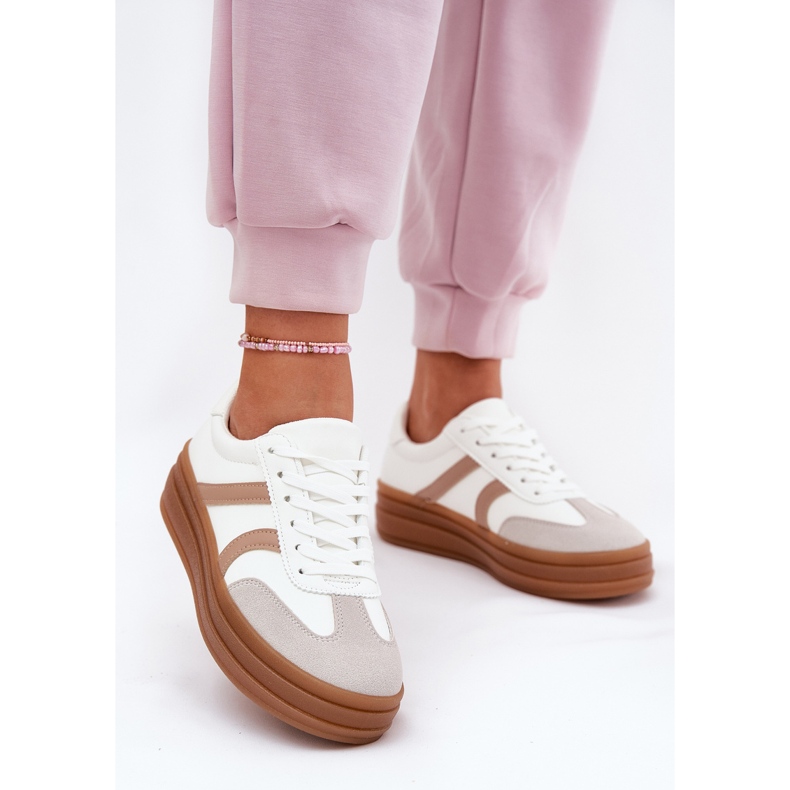Evento Sneakersy Damskie Na Platformie Białe 2
