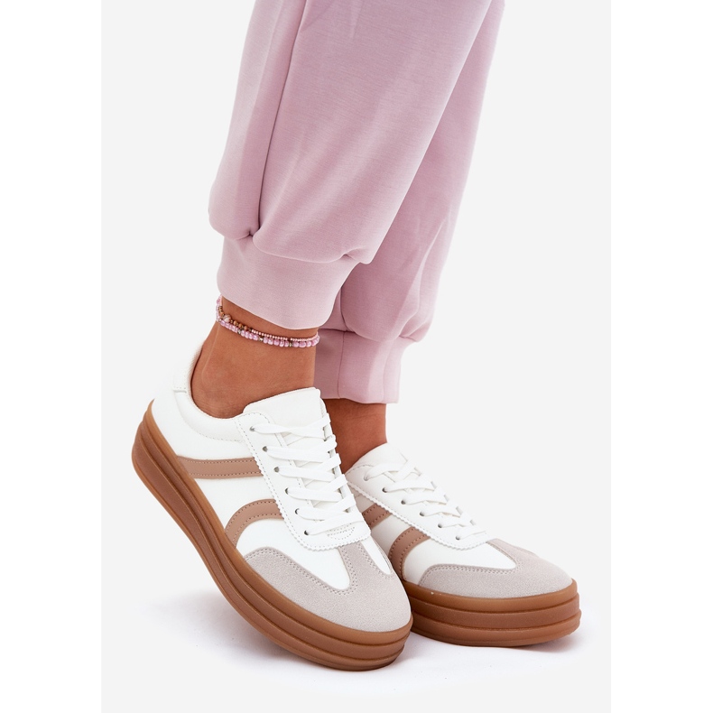 Evento Sneakersy Damskie Na Platformie Białe 1