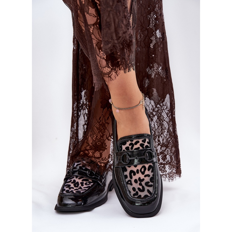 Skórzane Lakierowane Mokasyny Z Siateczką Vinceza 31931 Czarne 2