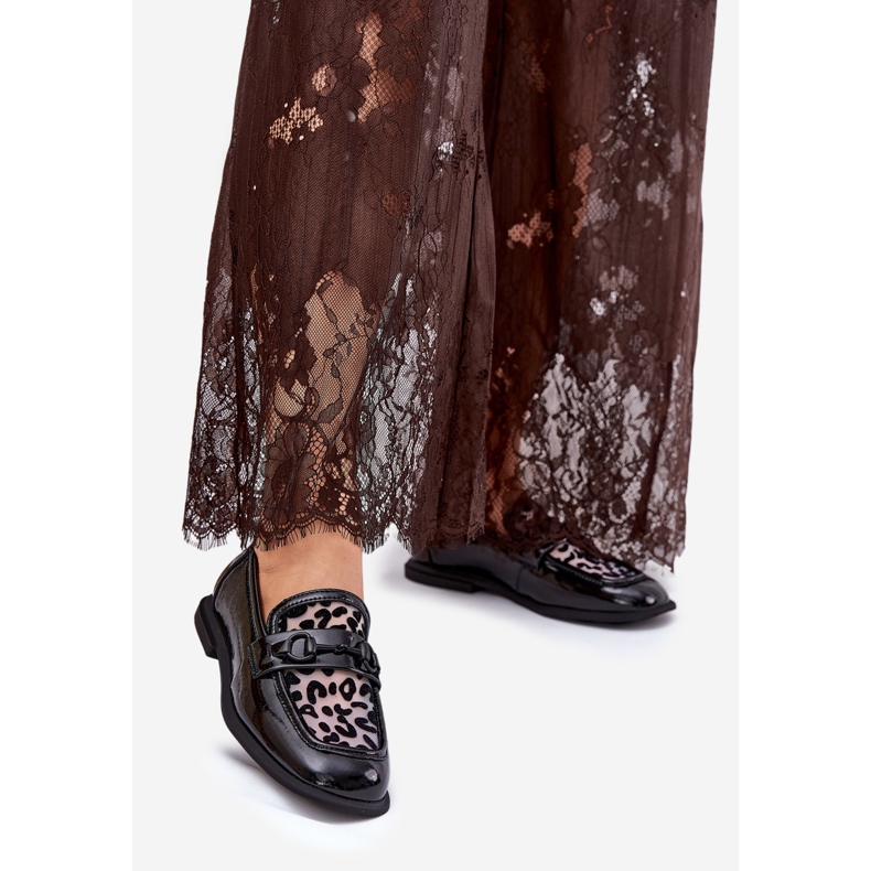 Skórzane Lakierowane Mokasyny Z Siateczką Vinceza 31931 Czarne 1