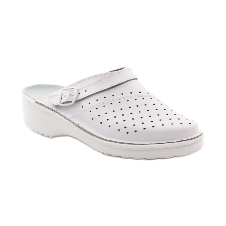 Klapki ortopedyczne medyczne koturno białe 1