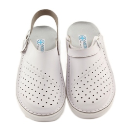 Klapki ortopedyczne medyczne koturno białe 4