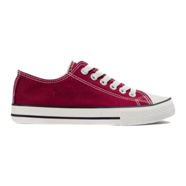 Damskie trampki bordowe Shelovet czerwone 2