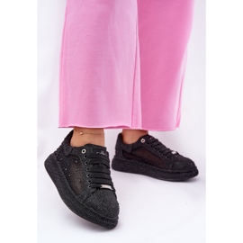 Zdobione Sneakersy Na Platformie GOE NN2N4021 Czarne 2