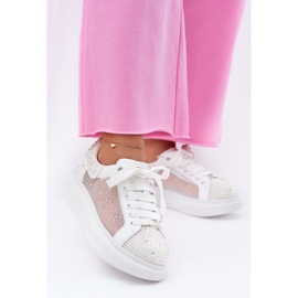 Zdobione Sneakersy Na Platformie GOE RR2N4003 Białe 2