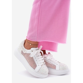 Zdobione Sneakersy Na Platformie GOE RR2N4003 Białe 1