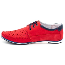 KOMODO Buty męskie mokasyny 875 lato czerwone 2