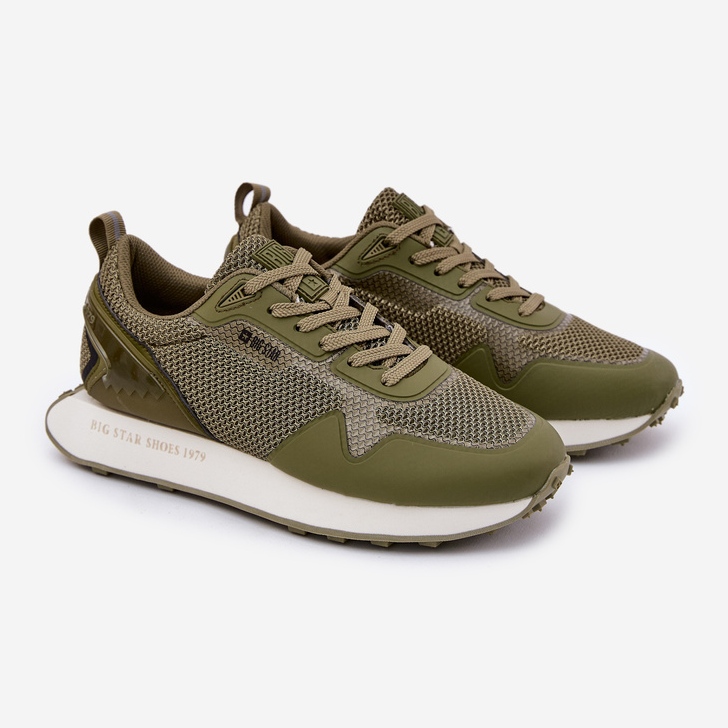 Sneakersy Męskie Na Platformie Big Star RR174360 Hi-Poly System zielone 1