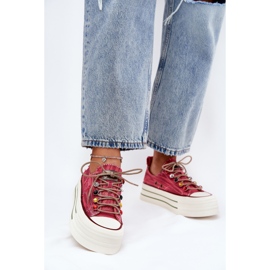 Trampki Damskie Na Platformie GOE RR2N4104 Czerwone 1