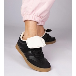 Czarne sneakersy trampki damskie sportowe 1
