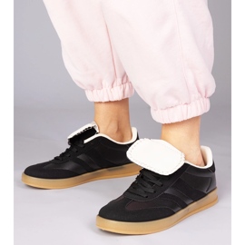 Czarne sneakersy trampki damskie sportowe 2