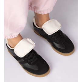Czarne sneakersy trampki damskie sportowe 3