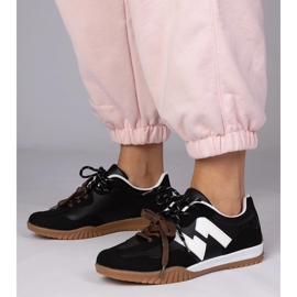 Czarne sneakersy trampki z kolorowymi sznurówkami 3