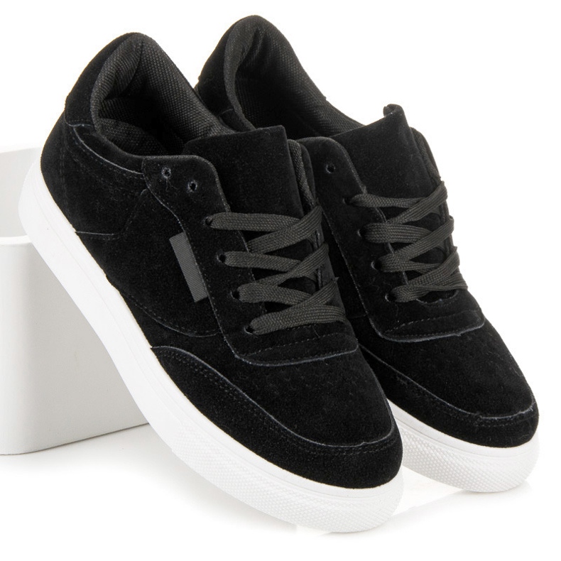 Tenisówki na platformie czarne 1