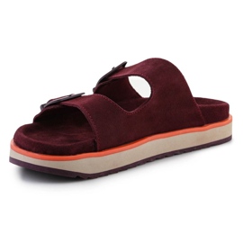 Klapki D.Franklin Nordic Sandal Buckle DFSH405004-BURG czerwone 3