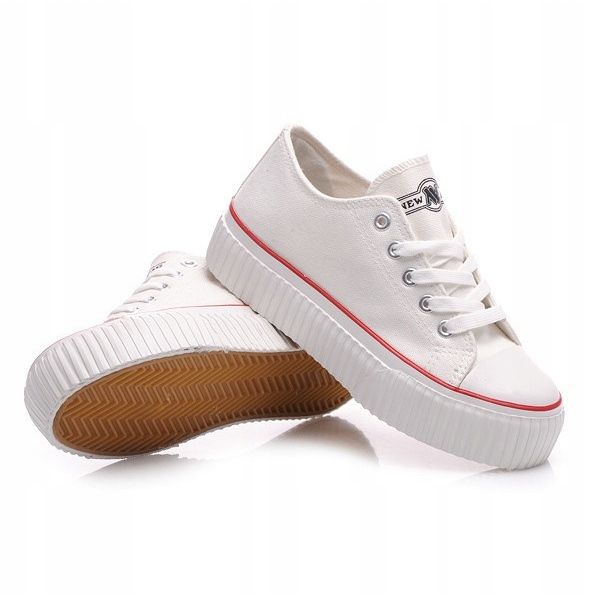 New Age Trampki Na Platformie Jak Creepersy białe 1