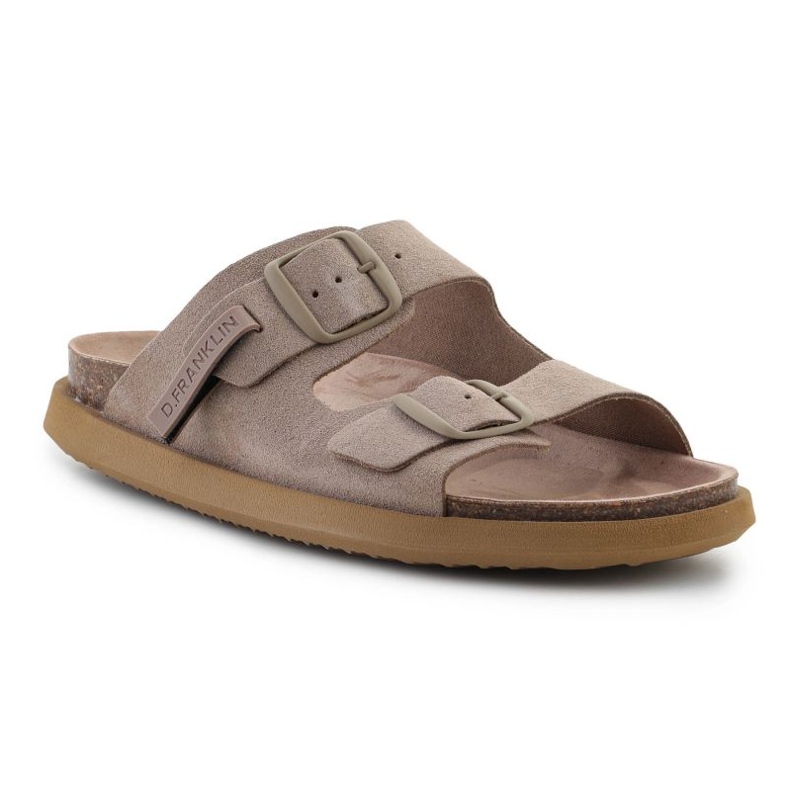Klapki D.Franklin Vibe Sandals Buckle DFSH407001-TAUP brązowe 1