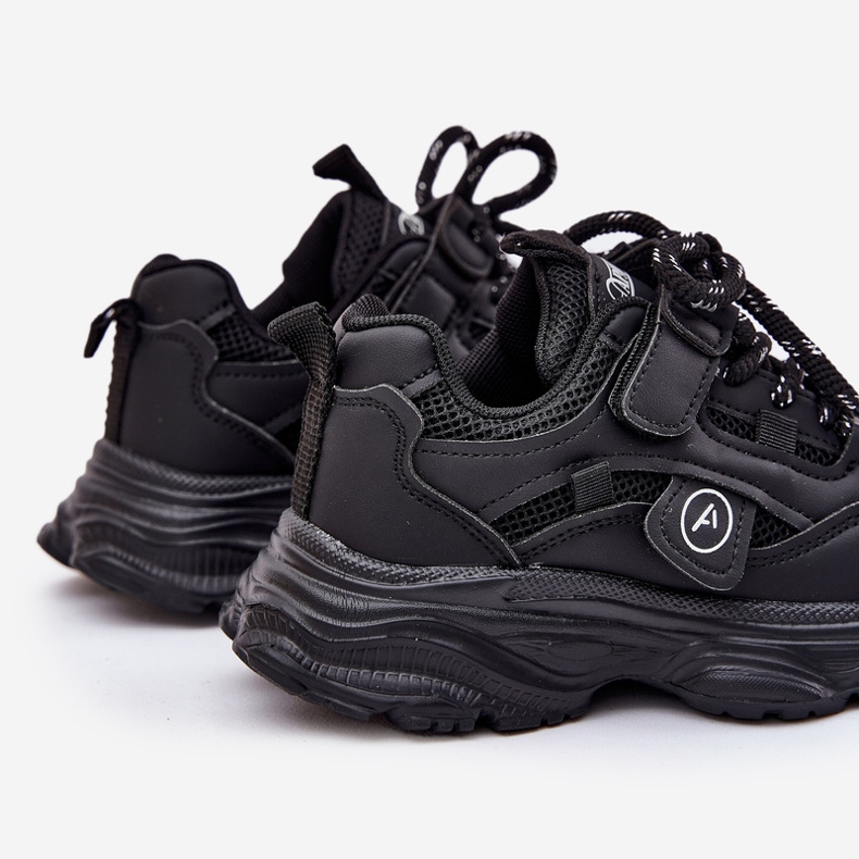 Sneakersy Dziecięce Na Platformie Czarne 2