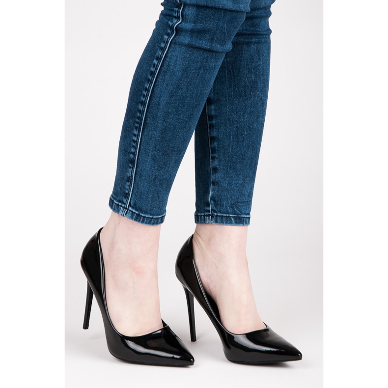 Seastar Seksowne lakierowane szpilki czarne 1