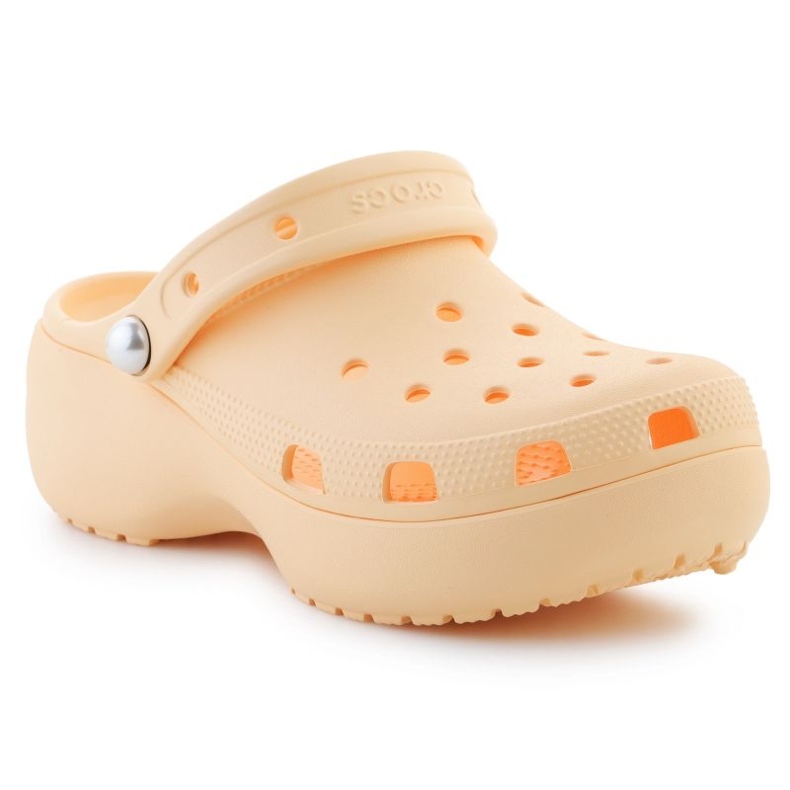 Klapki Crocs Classic Platform Pearl Clog 211231-78Z pomarańczowe 1