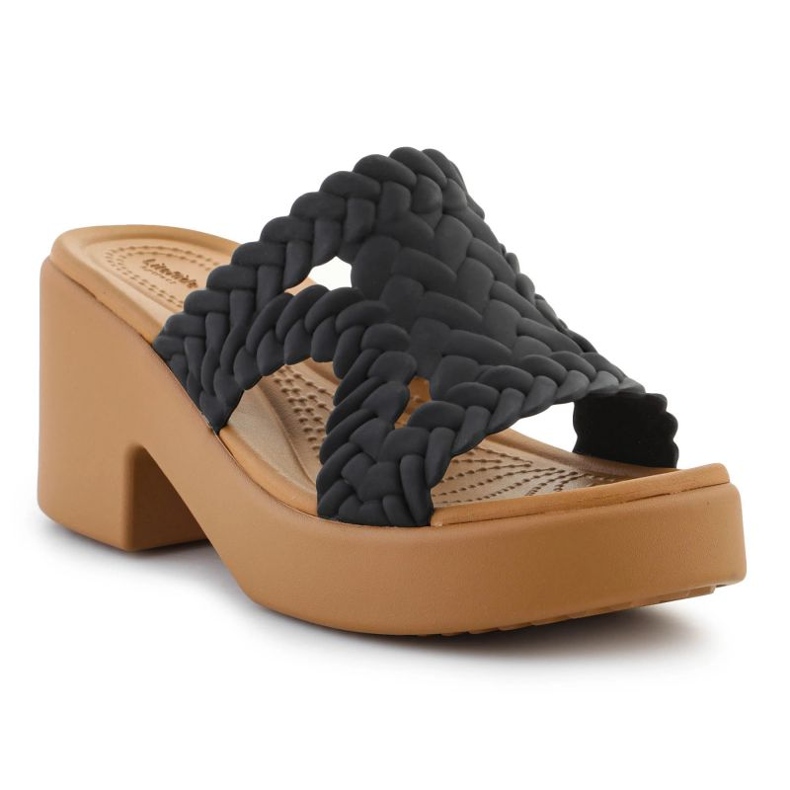 Klapki Crocs Brooklyn Woven Slide Heel 209979-001 czarne 1