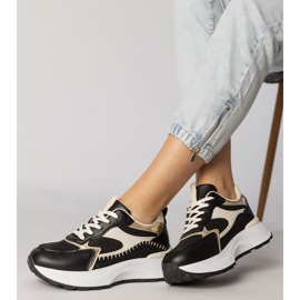 Czarne sneakersy sportowe z plecioną wstawką 2