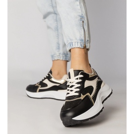 Czarne sneakersy sportowe z plecioną wstawką 3
