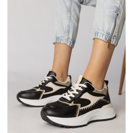 Czarne sneakersy sportowe z plecioną wstawką 5