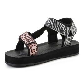 Sandały D.Franklin Forest High Strips Animal Print  DFSH404002-ABLA czarne 3