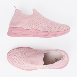 Różowe buty sportowe damskie wsuwane 4