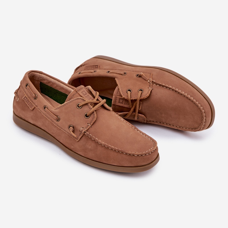 Skórzane Mokasyny Męskie Big Star RR174162 Camel brązowe 1