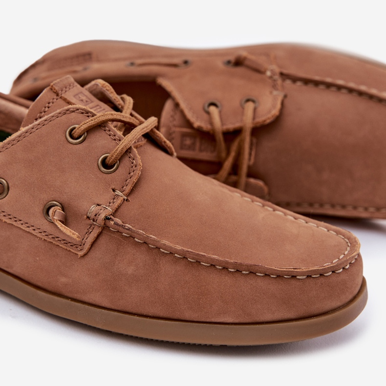 Skórzane Mokasyny Męskie Big Star RR174162 Camel brązowe 2