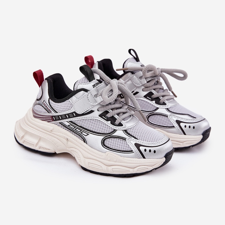 Sneakersy Dziecięce Na Grubej Podeszwie Srebrne Xairana srebrny 1