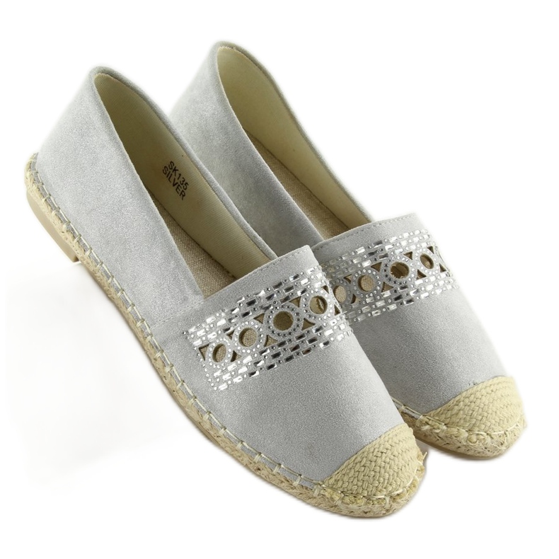 Espadryle damskie szare SK135 Silver 1