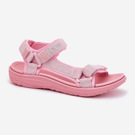 Sandały Damskie Materiałowe Na Rzepy Lee Cooper LCW-25-34-3561L Różowe 4