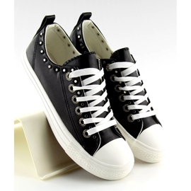 Trampki damskie z ćwiekami czarne SM-2738 Black 1