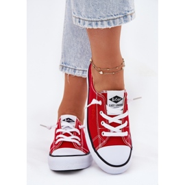 Materiałowe Trampki Damskie Lee Cooper LCW-25-02-3298L Czerwone 3