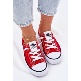Materiałowe Trampki Damskie Lee Cooper LCW-25-02-3298L Czerwone 5
